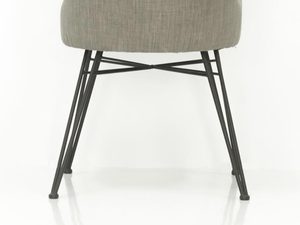 Miniaturka 4 - Szare tapicerowane krzesło z metalowymi nogami w stylu industrialnym