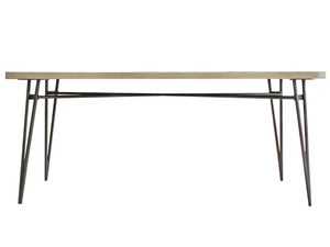 Miniaturka 2 - Drewniany stół z dekoracyjnym blatem i metalowymi nogami w stylu industrialnym kolor naturalny