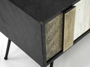 Miniaturka 6 - Czarno-brązowa komoda z metalowymi nogami i kolorowymi frontami w stylu industrialnym