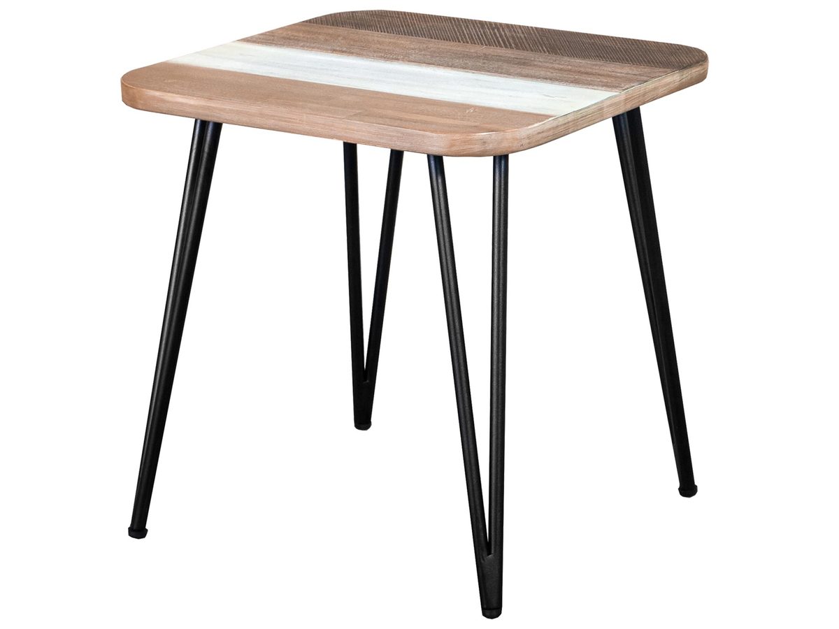 Stolik kawowy retro z drewnianym blatem – Mondo