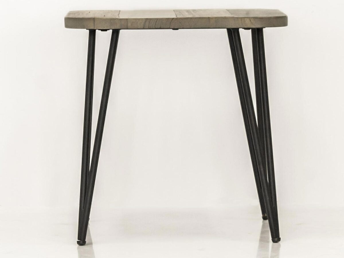 Drewniany stół z metalowymi nogami w stylu industrialnym kolor ciemny brąz