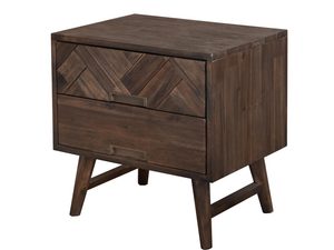 Miniaturka 1 - Drewniana szafka nocna w stylu retro z nogami w kształcie stożka