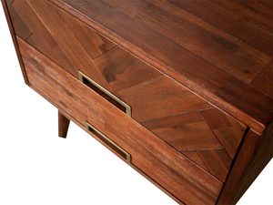 Miniaturka 8 - Detal metalowego uchwytu drewnianej szafki w stylu industrialnym kolor ciemny brąz