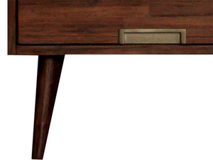 Miniaturka 10 - Drewniana szafka nocna z dekoracyjnymi frontami w stylu industrialnym kolor ciemny brąz