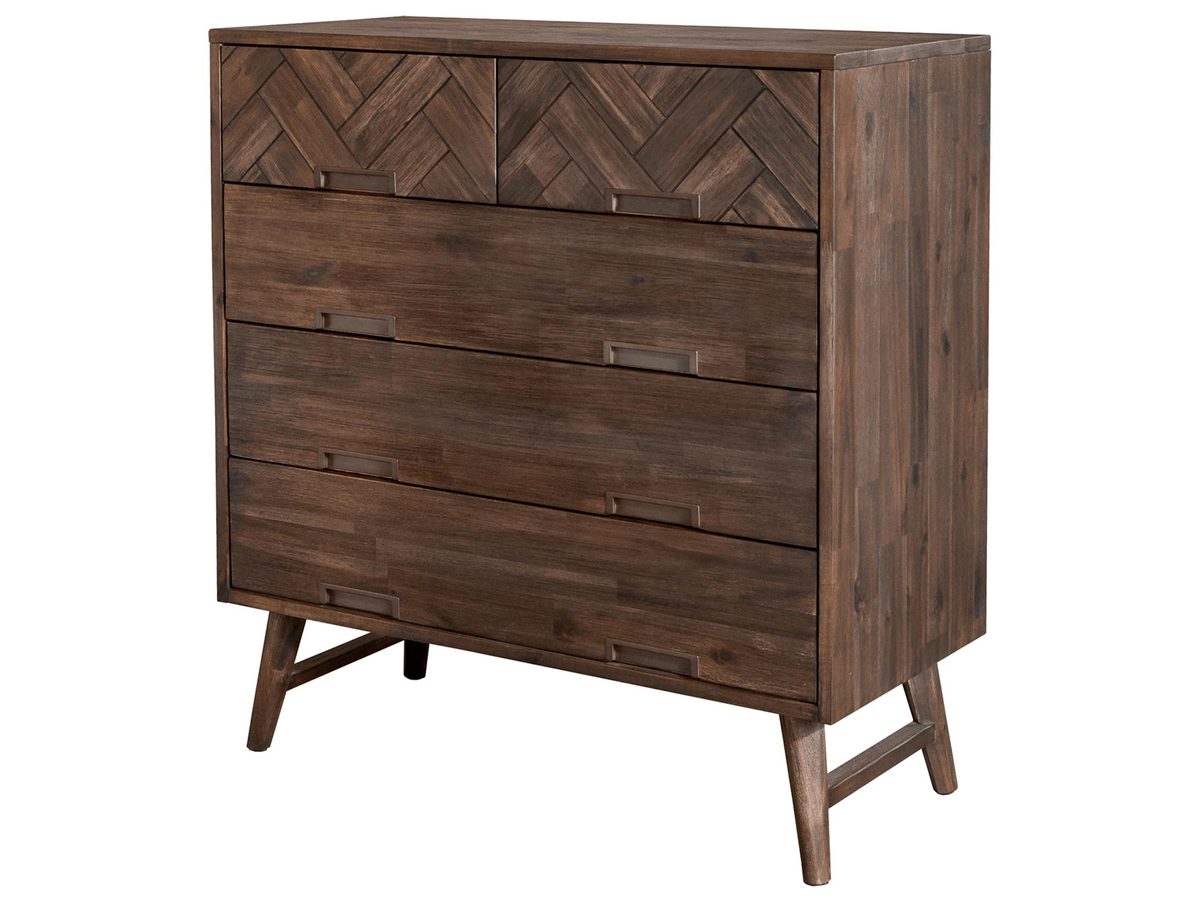 Komoda z litego drewna retro z 3D frontami z akacji – Willowbrook