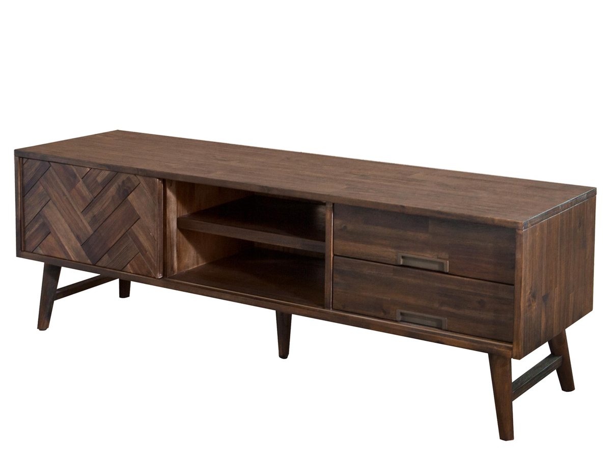 Komoda RTV retro z intarsją w jodełkę – Willowbrook