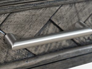 Miniaturka 5 - Ciemnoszary drewniany panel boczny z metalową rączką w stylu industrialnym