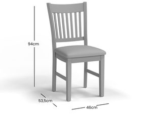 Miniaturka 9 - Jasne drewniane krzesło z tapicerowanym siedziskiem w stylu klasycznym