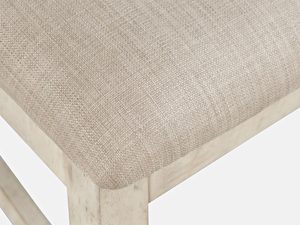 Miniaturka 4 - Wysokie drewniane krzesło z tapicerowanym siedziskiem kolor kremowy