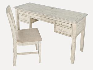 Miniaturka 6 - Beżowe tapicerowane siedzisko drewnianego krzesła materiał lniany