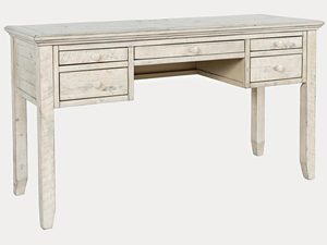 Miniaturka 2 - Kremowe drewniane biurko z szufladami w stylu rustykalnym