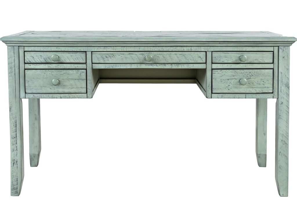 Biurko rustykalne turkusowo-miętowe z przetarciami shabby chic – Avola
