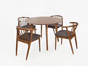 Miniaturka 6 - Krzesło drewniane w stylu skandynawskim z tapicerowanym siedziskiem