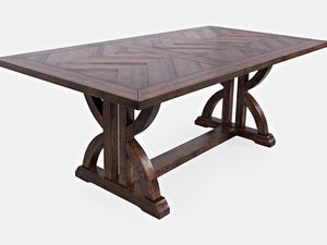 Miniaturka 1 - Stół z masywnym blatem w stylu rustykalnym do eleganckiej jadalni