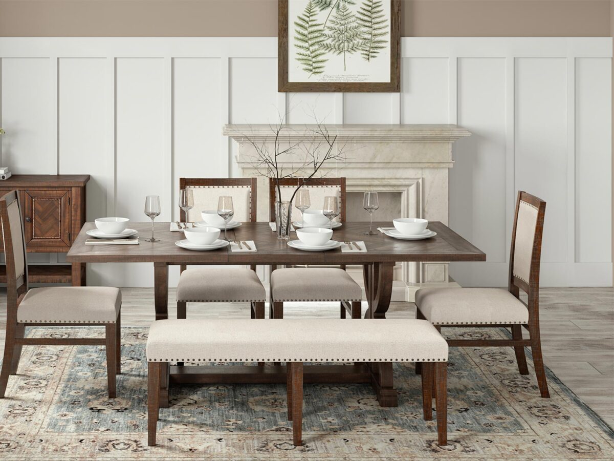 Stylowa jadalnia w minimalistycznymi dodatkami