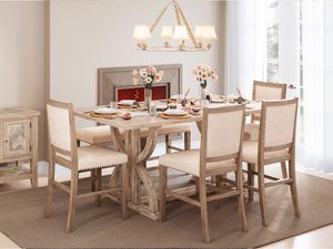 Miniaturka 3 - Zestaw mebli do jadalni w stylu klasycznym z tapicerowanymi krzesłami