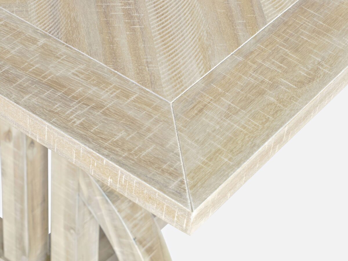 Stół jadalniany z drewnianym blatem i solidną podstawą