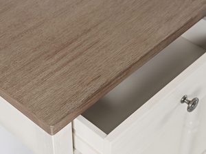 Miniaturka 3 - Rustykalny konsolowy stół z drewnianym blatem i białą podstawą