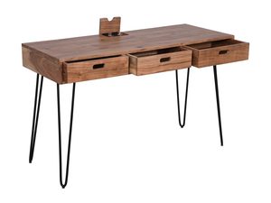 Miniaturka 2 - Nowoczesne biurko z drewnianym blatem i metalowymi nogami