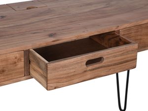 Miniaturka 4 - Stylowe biurko z litego drewna z trzema szufladami