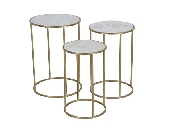 Zestaw stolików z marmurowym blatem do nowoczesnych wnętrz