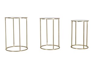 Miniaturka 2 - Nowoczesne stoliki kawowe z marmurowym blatem i metalową podstawą