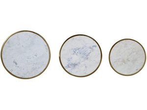 Miniaturka 5 - Zestaw stolików kawowych z marmurowym blatem do salonu