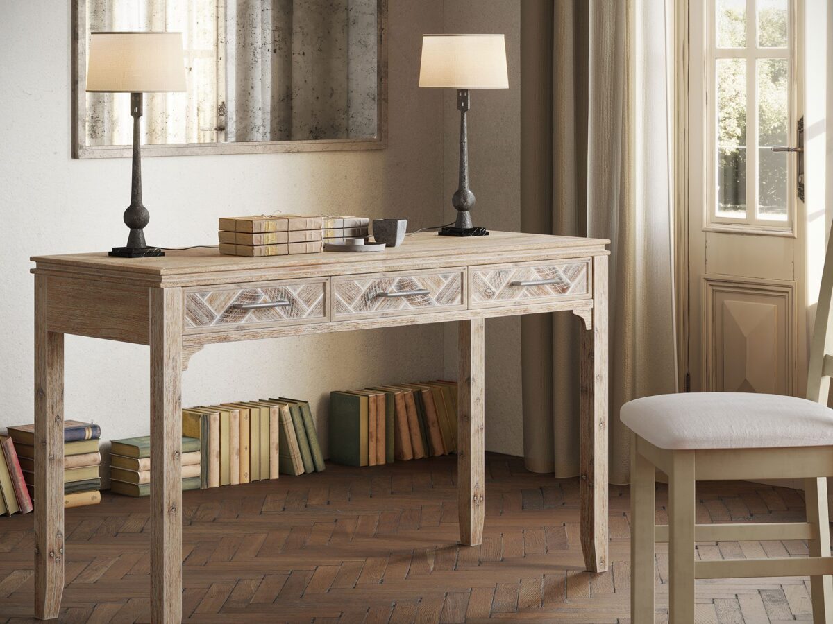 Konsola z drewna w stylu rustykalnym do przedpokoju