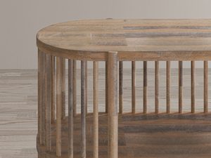 Miniaturka 4 - Półokrągły regał z naturalnego drewna do eleganckich wnętrz