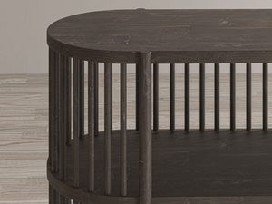 Miniaturka 4 - Półokrągły regał z naturalnego drewna do eleganckich wnętrz