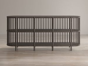 Miniaturka 1 - Industrialny regał z pionowymi drewnianymi szczebelkami