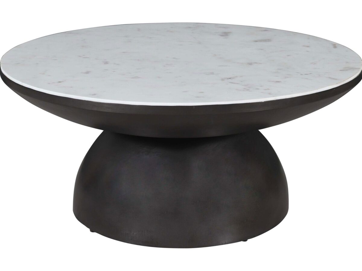 Okrągły marmurowy stolik kawowy w nowoczesnym stylu
