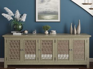 Miniaturka 5 - Beżowa komoda z ażurowymi frontami w stylu vintage