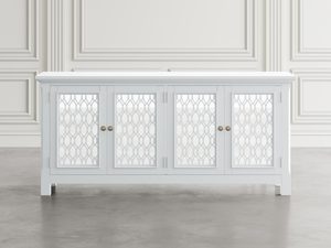Miniaturka 4 - Biała komoda z rzeźbionymi frontami w stylu klasycznym do salonu