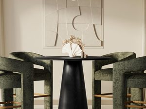 Miniaturka 4 - Okrągły stół z czarnym blatem do nowoczesnych wnętrz