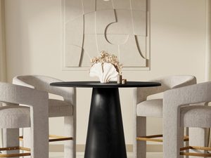 Miniaturka 5 - Stylowy czarny stół z drewnianym blatem i solidną podstawą