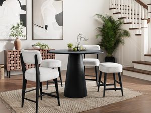 Miniaturka 7 - Nowoczesny okrągły stół z czarnym blatem do eleganckiego wnętrza