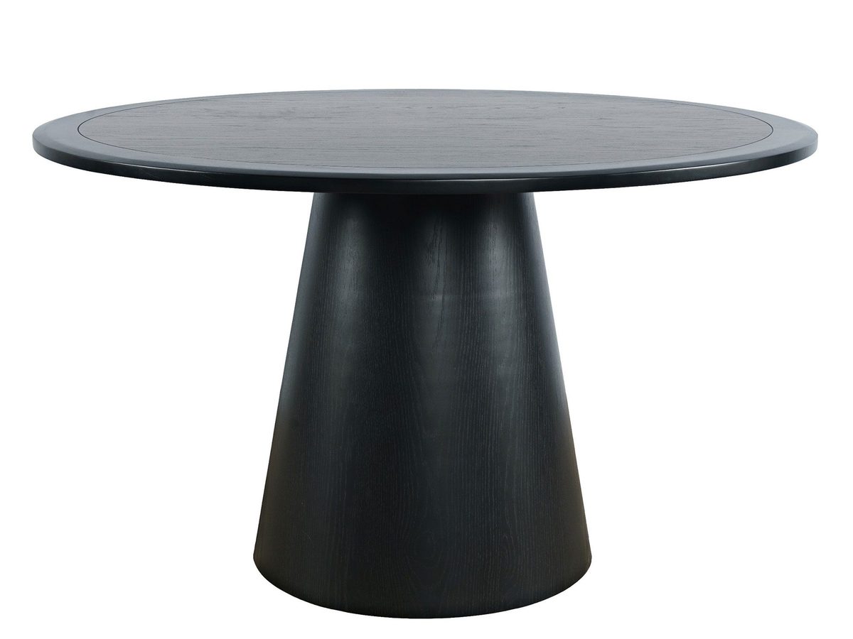 Stół 127cm w stylu mid-century z okrągłym blatem i stożkową podstawą – Avola