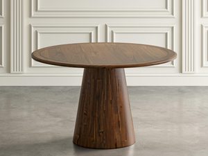 Miniaturka 2 - Okrągły drewniany stół w stylu rustykalnym do jadalni