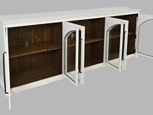 Miniaturka 1 - Elegancka witryna w stylu prowansalskim z drewnianymi półkami