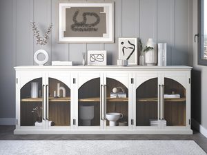 Miniaturka 4 - Biała witryna z przeszklonymi drzwiami w stylu francuskim