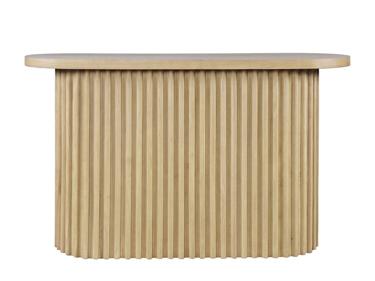 Konsola Japandi z Ryflowanym Blatem i Owalną Podstawą – Avola