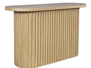 Miniaturka 1 - Drewniana konsola w stylu skandynawskim z pionowymi żebrami