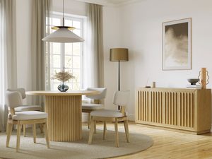 Miniaturka 4 - Nowoczesne krzesła i stół z naturalnego drewna do jadalni