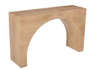 Miniaturka 2 - Drewniana konsola w naturalnym wykończeniu z łukowym wycięciem
