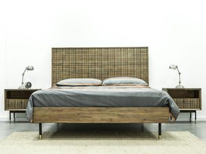 Miniaturka 3 - Łóżko drewniane z akacji z wysokim zagłówkiem