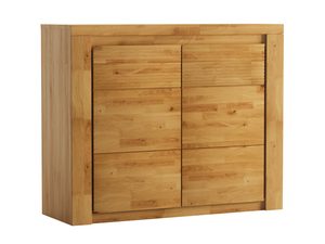 Miniaturka 1 - Komoda drewniana z drzwiami i uchwytami frezowanymi