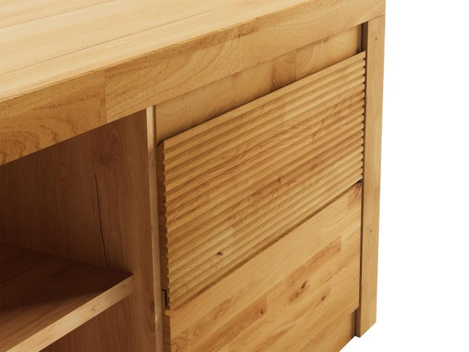 Szafka RTV Dębowa Ryflowana 140 cm – Castoro 41