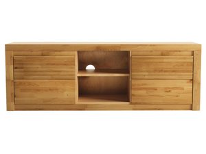 Miniaturka 9 - Nowoczesna szafka RTV dębowa z ryflowanymi detalami