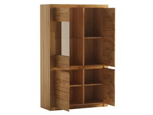 Miniaturka 3 - Narożna szafa z przeszklonym frontem i półkami po bokach